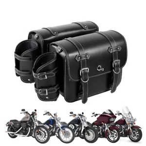 Alforjas de motocicleta con portavasos para Harley Sportster XL883 1200 Dyna Fatboy - Imagen 1 de 12