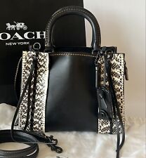 COACH Rogue 25 With Exotic Snakeskin Whipstitch In Black Smooth Leather 86839