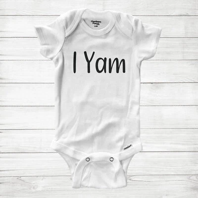 I Yam Bebé Body Infantil Divertido Primer Día de Acción de Gracias Familia Regalo Camote Ñame Foto 1 de 3