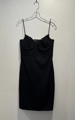 Catherine Malandrino Size 10 Black Dress Underwire Bustier Silk Blend Cut Out - Изображение 1 из 4