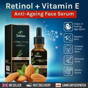 ORGANIC RETINOL 2.5% FACE SERUM WITH VITAMIN E ANTI-AGEING FOR WRINKLE FREE SKIN - Picture 1 of 2