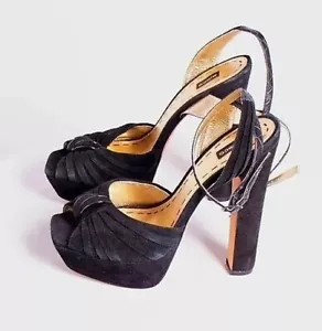 MIMCO Womens High Heel Sandals Black Leather Shoes Size 8 AU/US, 6 UK, 39 EUR - Bild 1 von 5