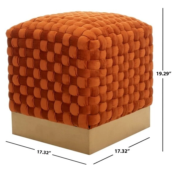 Safavieh  Woven Velvet Ottoman, Reduced Price 2172718674 SFV4708E - Image 1 of 4