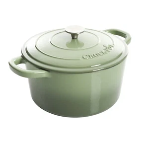 Horno holandés de hierro fundido esmaltado redondo artesanal Crock Pot 7 cuartos - verde pistacho - Imagen 1 de 5