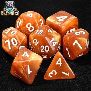 Poly Dice Set Plastic Polyhedral Die 7PCS Brown Dungeons & Dragons DND D&D TTRPG - Picture 1 of 5