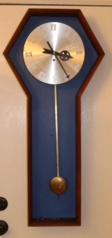 Large 3' HOWARD MILLER Vintage Design Mid Century TEAK 8 day Retro Wall Clock Cover