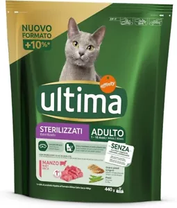 ULTIMA GATTI STERILIZZATI CROCCHETTE GATTO STERILIZZATO CROCCANTINI MANZO 440g - Imagen 1 de 10