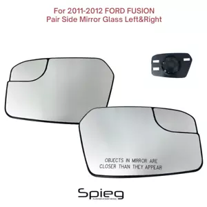 PAIR Side Mirror Glasses for 2011-2012 FORD FUSION Non-Heated with Spotter Glass - Picture 1 of 9