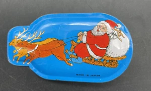 RARE 1950's TIN LITHO CLICKER Christmas TOY NOISEMAKER Flying Santa Japan - Imagen 1 de 9