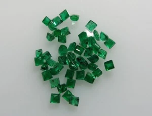1.5mm Natural Loose Emerald Square Lot 40pc Brazil Origin Non-treated Setting - Picture 1 of 4