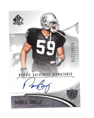 Darnell Bing 2006 Upper Deck SP Football Rookie Autograph 0266/1175 #193 - Image 1 of 2