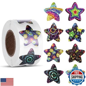 AOZUO 500 PCS Glitter Star Stickers for Kids Reward, 1 Inch Sparkly Star Stic - Picture 1 of 5