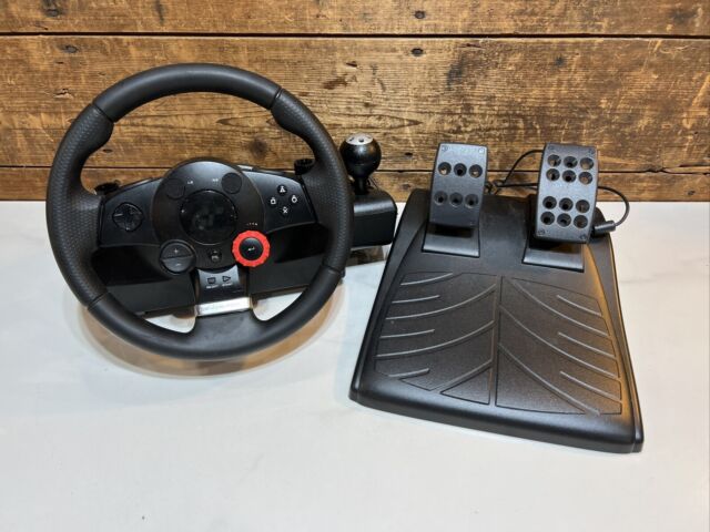 LOGITECH Driving Force GT E-X5C19 Steering Wheel Foot Pedals PC PS2 PS3 In  Box!