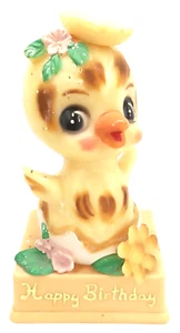 Vintage Cake Topper Wilton Sugar Plum Party Favor Happy Birthday Chick 1970s - Picture 1 of 9