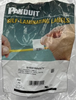 PANDUIT S100X150VATY 5000 PEICE SELF-LAMINATING LABELS - Image 1 of 2