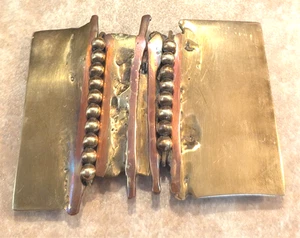 De Colección '82 Ted Striewski Arte Firmado Hebilla de Cinturón Latón Cobre Unisex 4.25" x 3.50" - Imagen 1 de 12