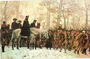 Vintage Washington übernimmt das Kommando über Troops Valley Forge Postkarte - Bild 1 von 2