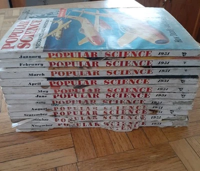 Vintage Lot Of 11 POPULAR SCIENCE MECHANICS HANDICRAFT 1951 MONTHLY Foto 1 de 4