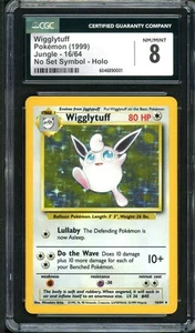CGC 8 Wigglytuff Jungle 16/64 SIN SET SÍMBOLO ERROR Holo Raro Tarjeta Pokémon Casi Nueva PSA - Imagen 1 de 2