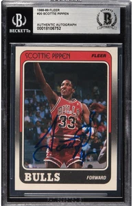 Signed 1988 Fleer Scottie Pippen #20 Beckett Auto Authentic - Picture 1 of 2