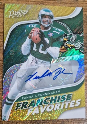 Tarjeta autógrafa Randall Cunningham 09/10 #FF-8 Panini favoritos de la franquicia Foto 1 de 4