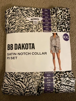 ***NWT*** BB DAKOTA PLUS SIZE SATIN NOTCH COLLAR PJ SET SIZE XXL ANIMAL PRINT - Image 1 of 4