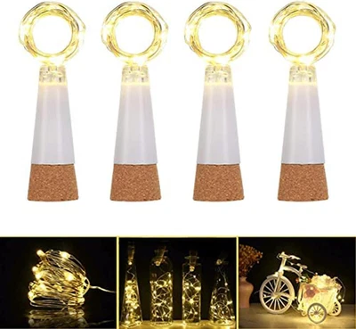 USB瓶灯可充电,铜线防水仙女软木串灯  — 第 1/4 张图片