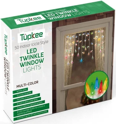Tupkee Christmas LED Twinkle Window Icicle Lights - 3 Feet (0.91 m) - 8 of 50... - Image 1 of 4