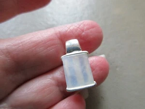VINTAGE GOLD SILVER TONE MOTHER OF PEARL PRETTY FOB CHARM PENDANT NECKLACE CUTE - Picture 1 of 3