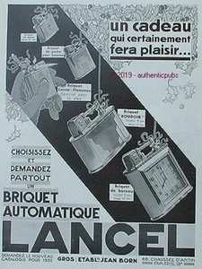 PUBLICITE LANCEL BRIQUET AUTOMATIQUE LANCE FLAMME POCHE BOUDOIR DE 1931 AD PUB - Picture 1 of 1