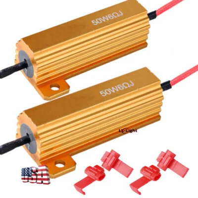 2pc 50W Load Resistors – Fix The Flickering LED Turn Signal Light for Tail Light - Image 1 of 4