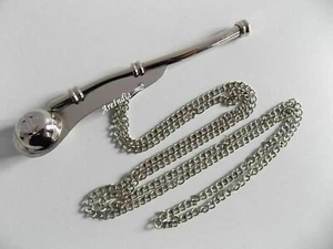 Lot Of 10 Pcs Brass Silver Finish Boatswain Pipe Bosun Whistle Key Chain Ring - Picture 1 of 4