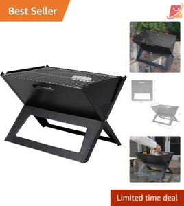 Portable Charcoal Grill Alloy Steel 204.95 Sq In Foldable Easy Camp Use Travel - Picture 1 of 11