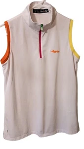 RLX Ralph Lauren Shirt Women MED Air Tech Golf Tennis Sleeveless 1/4 Zip Blue - Picture 1 of 4