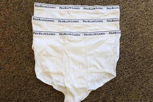 3-count Polo Ralph Lauren Classic Cotton Mens Briefs Underwear - Size 42 - WHITE - Picture 1 of 3