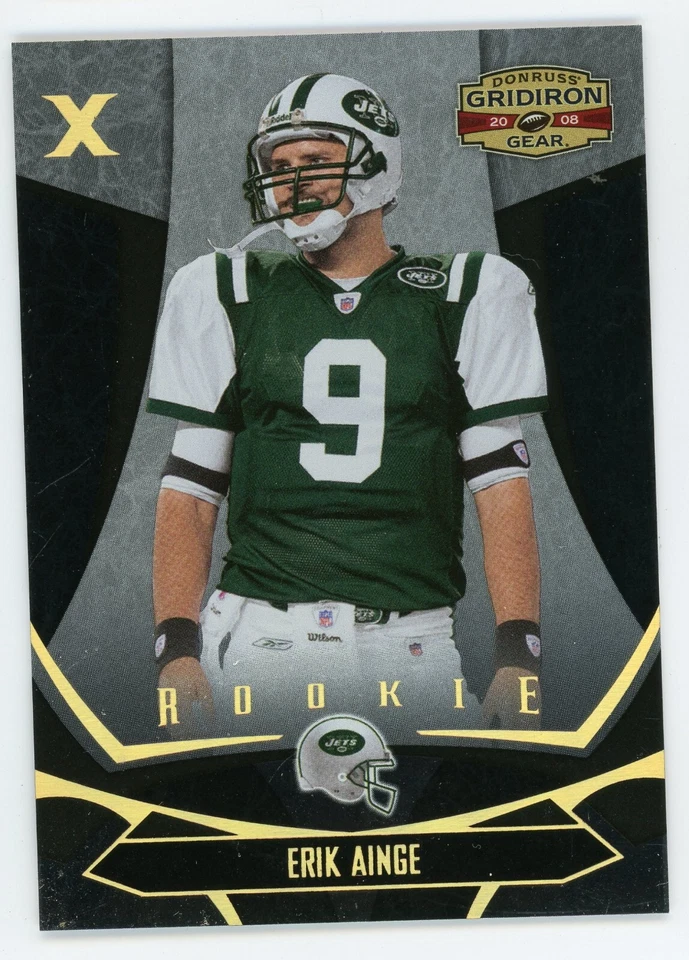 2008 Donruss Gridiron Gear Erik Ainge X's Rookie RC #130 #/100 Jets - Image 1 of 1