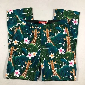 Shinesty Pants Mens 32 Giraffe Tropical Hawaiian Rainforest Print Party Novelty - Picture 1 of 8