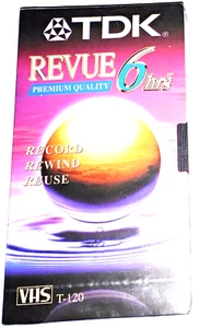 TDK Revue T-120 Nastro VHS per registrazione vuoto 6 ore, NUOVO e SIGILLATO! - Foto 1 di 2