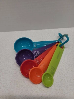 Farberware Measuring Spoons Durable Plastic Set Of 5 Kitchen Tools Multicolor - Image 1 of 4
