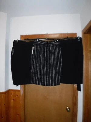 Women's Skirts APT.9,Elle,Knee length ,16,14,12,10,18W Black & Black Stripe NWT - Image 1 of 4