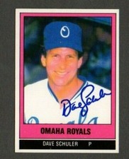 Dave Schuler 1986 TCMA Omaha Royals authentic autographed card