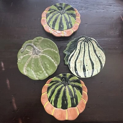 Juego de 4 platos aperitivos calabaza calabaza cosecha Boston Warehouse 2003 Foto 1 de 4