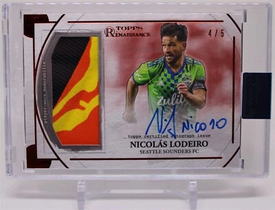 2022 Topps Renaissance MLS Relic Autograph Ruby Nicolas Lodeiro 4/5 Jersey Auto - Image 1 of 2