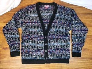 Vintage Men’s Concrete Mix 90s Knit Retro Sweater Cardigan- XL - Picture 1 of 5