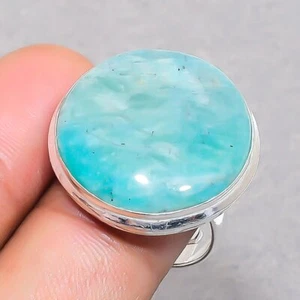 Amazonite Round Shape Gemstone Handmade Fashion Adjustable Jewelry Ring SR 1264 - Picture 1 of 7