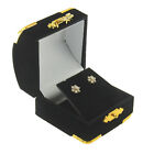 Black Velvet Stud Earring Box Display Jewelry Gift Box Treasure Chest Velour USA