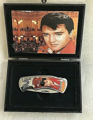 Cuchillo Elvis Presley 440 de acero inoxidable con estuche  Foto 1 de 3