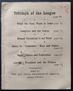 The All India Progressive League 60pg anti communist propaganda booklet - Imagen 1 de 4