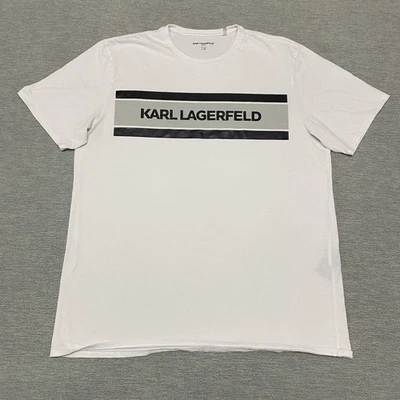 Camisa Karl Lagerfeld Para Hombre Grande Blanca Negra Logo Camiseta Karl Lagerfeld Paris Foto 1 de 4
