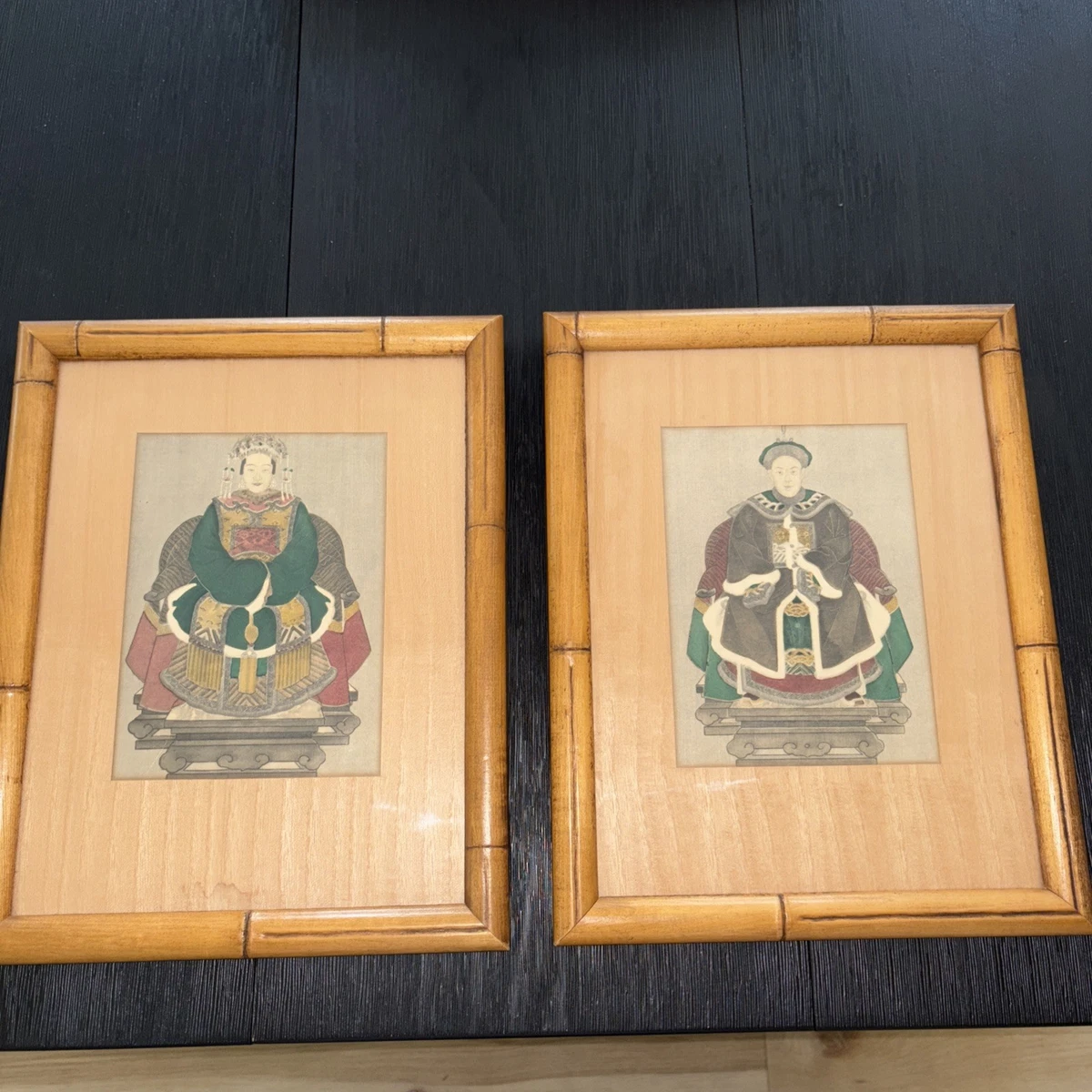 蔵整理品 中国清時代掛け軸 肉筆水彩絵 骨董品I1542A13-1 1850 - 1899